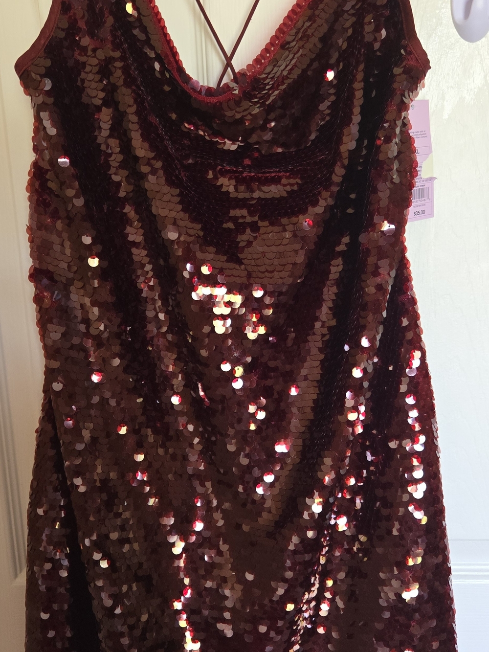 wild fable Red Sequin Cowl Slip Dress